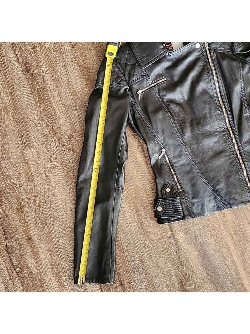 Danier Black Leather Biker Jacket #1814 - Picture 9 of 15